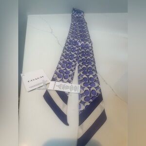Coach NWT Skinny bag or hair scarf Pattern Silk Tie Scarf